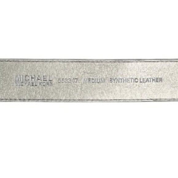 Michael Kors Signature Metallic Silver Belt M - Picture 3 of 5